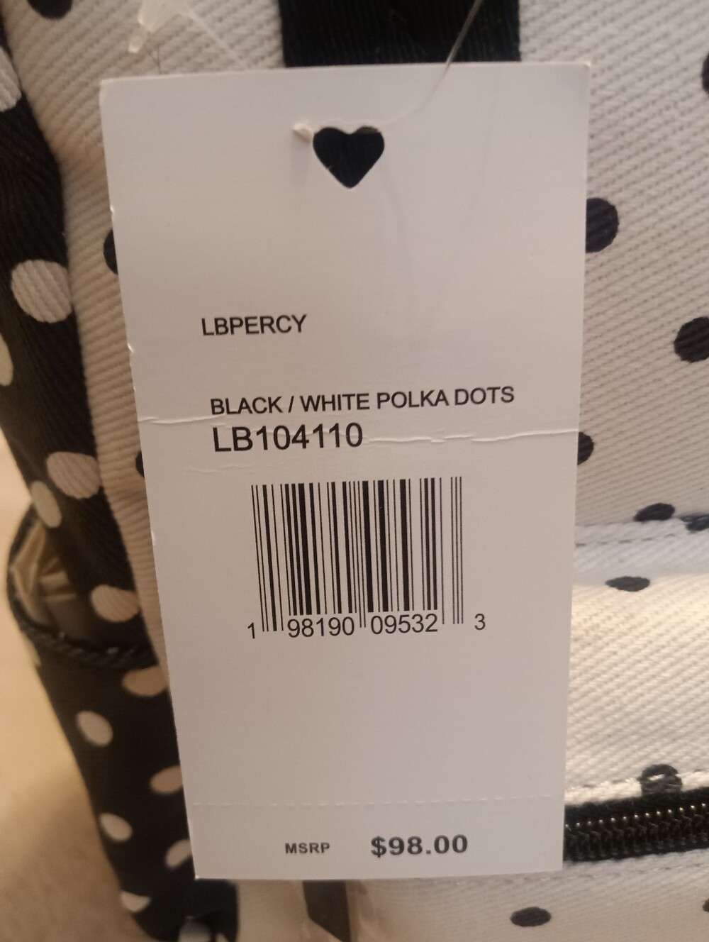 NWT Luv Betsey by Betsey Johnson "Percy" Polka Dot Mini Backpack - Picture 2 of 6
